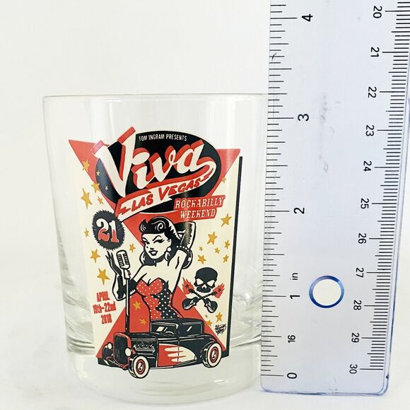 Cocktail Whiskey Glass Tom Ingram Las Vegas Rockabilly Sexy Pin-up Girl Lot of 4 - Picture 9 of 10